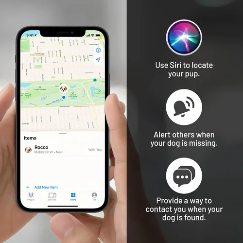 Miniatura 3 de Mammoth - Soporte para collar de perro compatible con Apple AirTag, el soporte fuerte es la manera perfecta de rastrear GPS a tu perro, no dañará tu