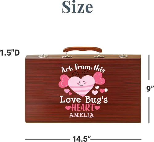 Miniatura 5 de Let's Make Memories - Juego de arte de lujo personalizado de 80 piezas para niños - Estuche de madera - Crayones al óleo, lápices