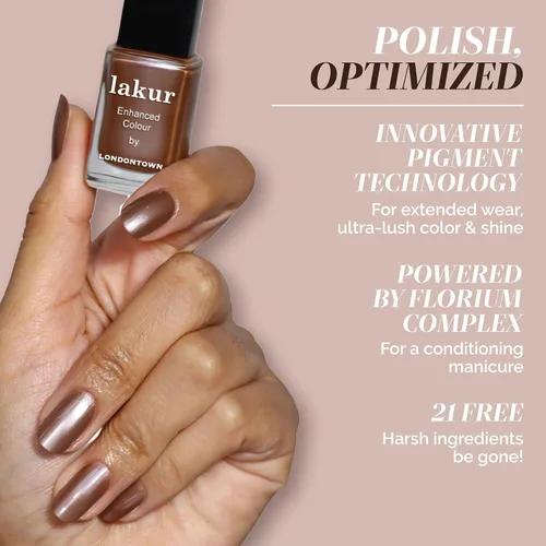 Miniatura 4 de LONDONTOWN Lakur Nail Polish – Nude & Brown Shades, Long-Lasting, Streak-Free, Chip-Resistant 21+ Free Non-Toxic Vegan Nail Color, Strengthens &