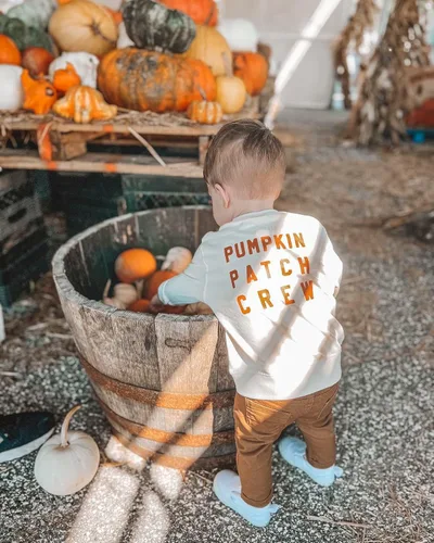 Miniatura 93 de Adobabirl Conjunto de sudadera y pantalones de Halloween para bebé, sudadera y pantalones con parche de calabaza para Halloween, otoño, ropa de bebé