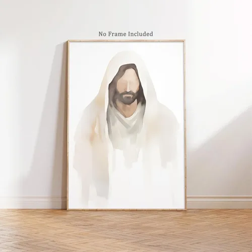 Miniatura 2 de Arte de pared de acuarela de Jesús, pintura en lienzo cristiano, imágenes de las Escrituras, decoración de pared, póster con versículos bíblicos