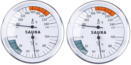 BOXOB Termómetro de sauna, termómetro de sauna 2 en 1 Fahrenheit e higrómetro, medidor de temperatura de sauna colgante para sala de sauna, monitor