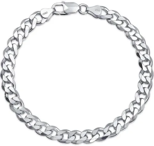 Verona Jewelers - Pulsera de plata esterlina italiana con eslabones cubanos para hombre, 7.5 mm, 8 mm, 9.2 mm, 11 mm, 15 mm, plata esterlina 925,