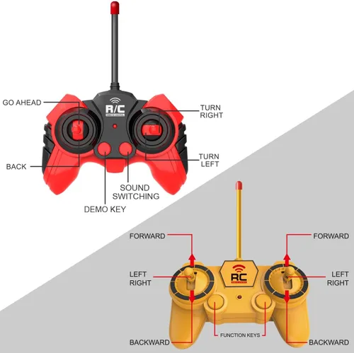 Miniatura 5 de Juego de juguetes de excavadora y camión volquete a control remoto – Excavadora RC y camión volquete con luces y sonidos – Coche excavador