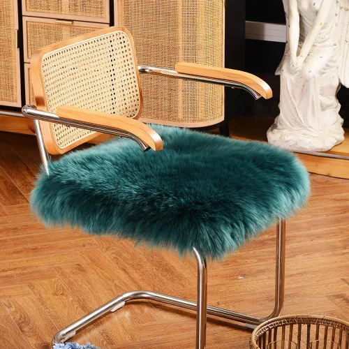 Miniatura 2 de LLB Fundas de Piel de Oveja para Silla Cojines de Silla de Oficina Almohadillas de Silla de Comedor Cojín de Asiento de Silla de Escritorio