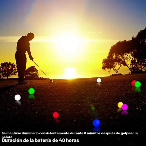 Miniatura 2 de THIODOON Glow in The Dark Golf Balls Light up Led Golf Balls Night Golf Gift Sets for Men Kids Women 6 Pack (6 Colors in one)
