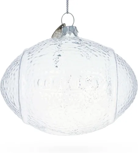 Adorno de Navidad de vidrio transparente de fútbol