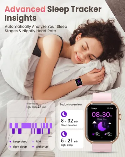 Miniatura 5 de Smart Watch for Women for iPhone Android: 1.85" Smart Watch with 30 Days+ Battery Life Make/Recive Call Heart Rate SpO2 Sleep Monitor 120+