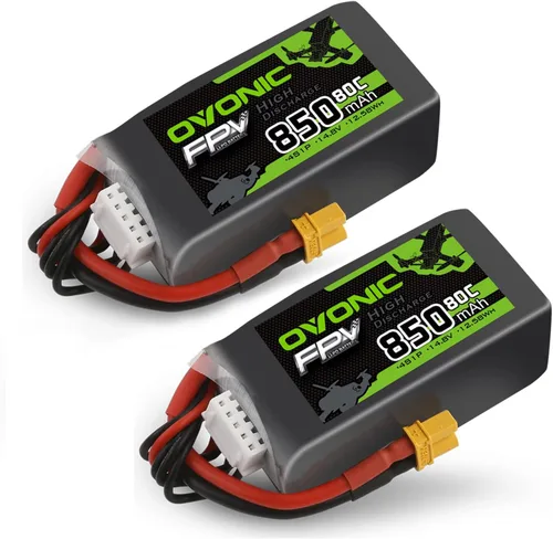 OVONIC 80C 4S 850mAh Lipo Batería 14.8V con XT30 Plug para Cinewhoops 2pcs