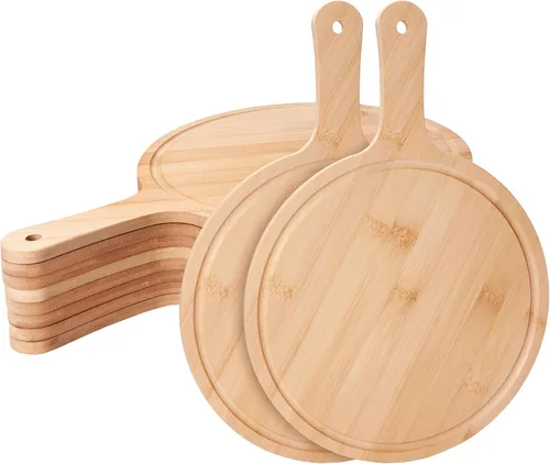 Miniatura 9 de WILLOWDALE 10 tablas de cortar de madera para cocina, tablas de charcutería de 11 pulgadas, tabla de servir de madera para pizza, queso, postre