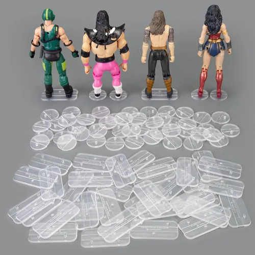 Miniatura 11 de SIXPOINTS 70 piezas de soporte para figuras de acción de 6 pulgadas, base de plástico negro, soportes de soporte de modelo compatibles con figuras