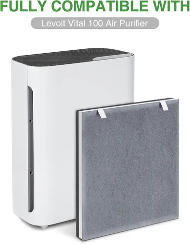 Miniatura 2 de Filtro de repuesto Vital 100 compatible con el purificador de aire LEVOIT Vital 100, filtro 3 en 1 con filtro de carbón activado para Vital 100-RF
