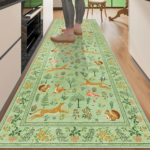 Miniatura 57 de DUKINO Alfombra de área de 6 x 9 pies, alfombra floral para sala de estar, ligera, antideslizante, lavable, alfombra de interior de pelo bajo