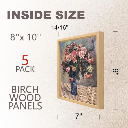Miniatura 7 de Cupohus Tableros de madera sin terminar para pintar, 5 paquetes de 3/4 pulgadas de profundidad Cupohus de 8 x 10 pulgadas, paneles de madera