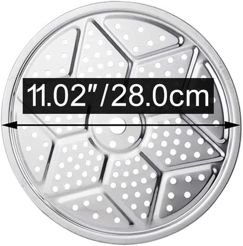 Miniatura 2 de Estante de vapor redondo de acero inoxidable de 11 pulgadas, estantes de olla a presión, bandeja de vapor para olla de cocina, tostada, pan