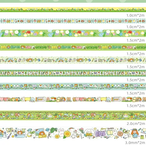 Miniatura 2 de Kawaii Washi - Juego de bloc de notas de cinta adhesiva para álbum de recortes