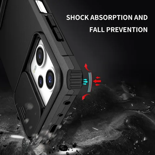 Miniatura 5 de Asuwish Funda de teléfono para Xiaomi Poco X5 Pro/Redmi Note 12 Pro 5G con protector de pantalla de vidrio templado y cubierta de cámara deslizante