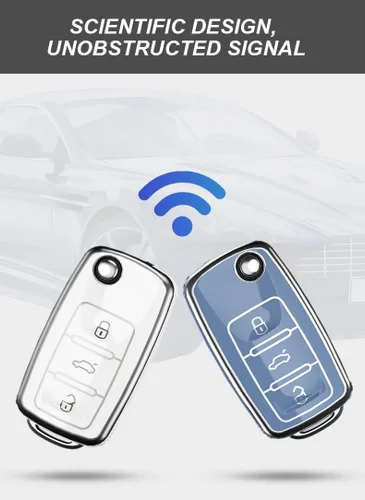 Miniatura 4 de ontto Funda para llave de coche para Volkswagen Jetta Beetle, Tiguan Passat Golf MK6 Polo Morado, Púrpura