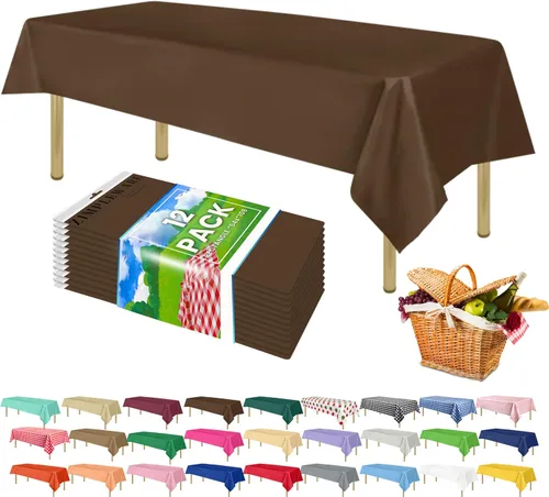 Miniatura 14 de Zimpleware - Mantel redondo de plástico para fiestas de 213 cm (84 pulgadas) de diámetro (paquete de 1, 6 y 12 unidades)