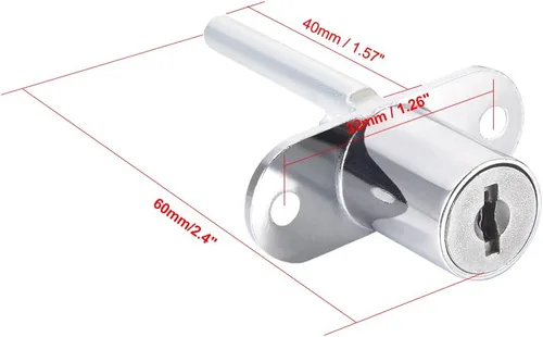 Miniatura 4 de uxcell Cerradura de émbolo del gabinete del armario del escritorio del cajón, diámetro del cilindro de 5/8" longitud del cilindro 13/16", acabado