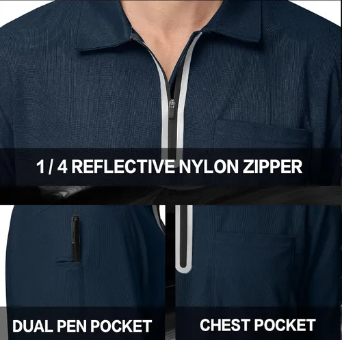 Miniatura 5 de MOHEEN Men's Zipper Polo Shirt Quick Dry Performance Short Sleeve Athletic Casual Collared Golf Shirts for Men with Pocket