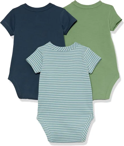 Miniatura 2 de Tienda Essentials Unisex Babies' Cotton Short-Sleeve Side Snap Bodysuit (Previously Tienda Aware), Pack of 3