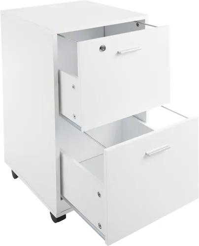 Miniatura 8 de Lavish Home - Archivador de 2 cajones con cerradura y cajón profundo, archivador rodante para debajo del escritorio, hogar u oficina (blanco)