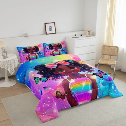 Miniatura 109 de Erosebridal Juego de ropa de cama de princesa de ballet, tamaño Queen, juego de edredón de 3 piezas para niñas bailarinas de ballet, lindo juego