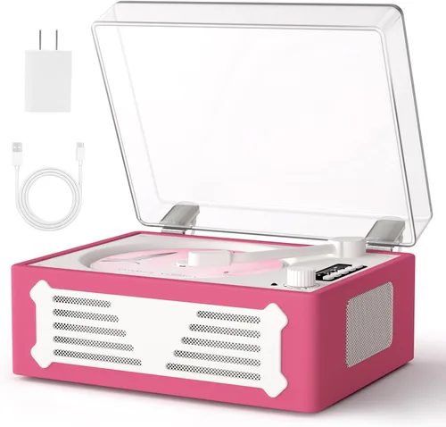 Reproductor de CD portátil con Bluetooth, altavoces estéreo HiFi, pantalla LCD, función de temporizador, alimentación USB tipo C – Boombox de CD de