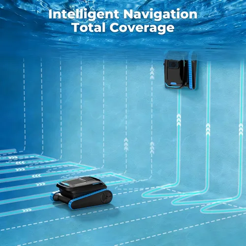 Miniatura 3 de Limpiador robótico automático de piscina PC20, robot de aspiradora de piscina inalámbrico para piscinas enterradas y sobre el suelo, navegación