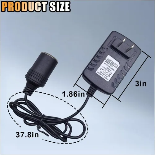 Miniatura 2 de Convertidor de CA a CC de 100-240V, 12V, 2A, 24W, adaptador de corriente portátil, enchufe de encendedor de cigarrillos para automóvil