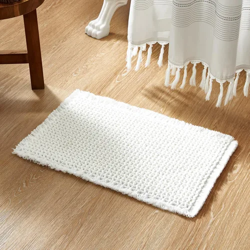 Miniatura 13 de TYUU Tapete de baño estilo gofre, tapete de baño bohemio, antideslizante, lavable, súper absorbente, de secado rápido, bonito tapete de baño