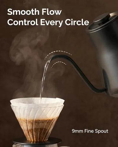 Miniatura 4 de INTASTING - Hervidor eléctrico de cuello de cisne, control de temperatura ±1℉, interior de acero inoxidable, calentamiento rápido, para café por