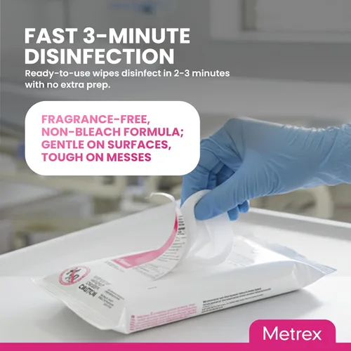 Miniatura 6 de Metrex CaviWipes - Toallitas desinfectantes no tejidas duraderas para superficies duras y no porosas en atención médica y laboratorio, pre-saturadas
