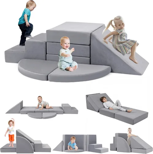 5 piezas de bloques de espuma para escalar para niños pequeños de 1 a 3 años, bloques de escalada para bebés de seguridad en interiores, juguetes de