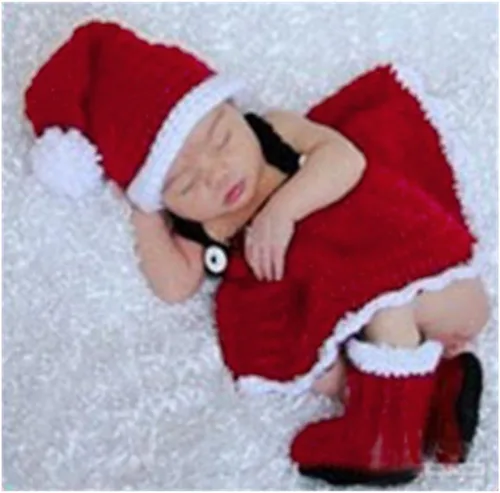 Miniatura 2 de Zeroest Accesorios de fotografía para bebé, trajes de Navidad, para recién nacido, niño, niña, sesión de fotos, disfraz, ganchillo, sombreros