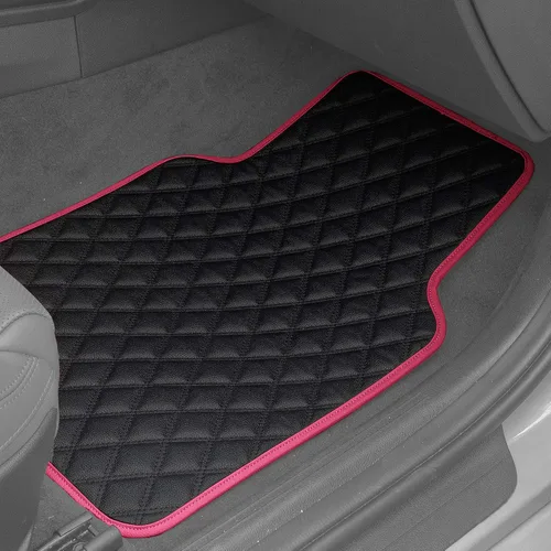 Miniatura 3 de FH Group Alfombrillas universales para automóvil, ajuste multiusos, de lujo, de piel sintética, combo de fundas de asiento de automóvil pequeñas