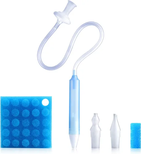 Aspirador nasal para bebés con 25 filtros de higiene, puntas de silicona suave, pinzas de limpieza de nariz para bebés y niños pequeños