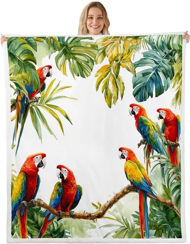 Miniatura 22 de Erosebridal Rooster Fleece Throw Blanket 40"x50" for Bedroom Living Rooms Sofa Couch,Chicken Farmhouse Sherpa Blanket,Wildflower Fuzzy Plush