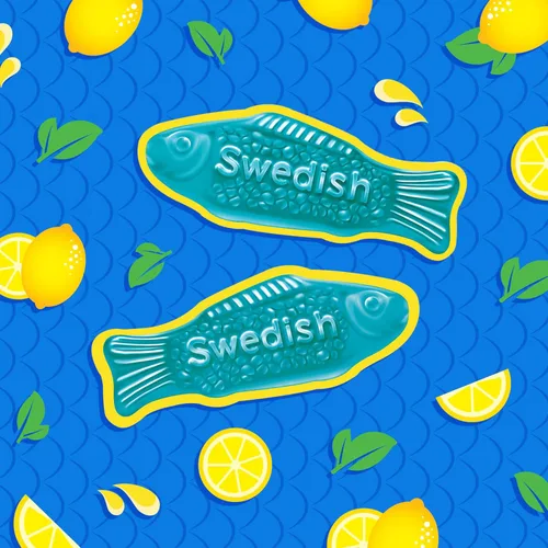 Miniatura 7 de SWEDISH FISH Caramelos suaves y masticables de limonada de frambuesa azul, caramelos a granel, bolsas de 12-3.59 onzas