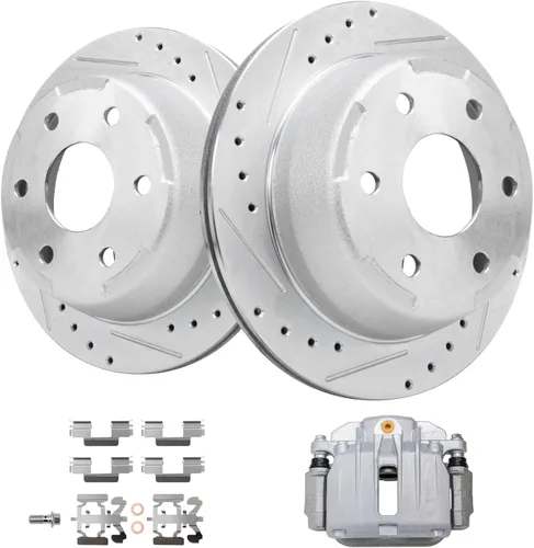 Miniatura 30 de Detroit Axle - Kit de frenos delanteros para Honda Accord 2003-2010, rotores de freno de disco perforados y ranurados de repuesto 2004 2005 2006
