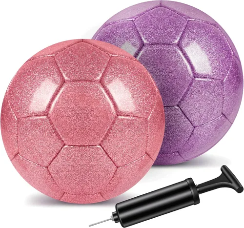 Miniatura 8 de 2 pelotas de fútbol con purpurina plateada con bomba y aguja, kit de pelota de fútbol para regreso a la escuela, regalos de cumpleaños, pelota