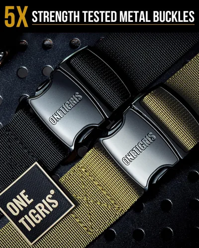 Miniatura 2 de OneTigris Arnés táctico para perro grande, 5 correas de metal con hebilla sin tirones, con paneles de gancho y bucle, chaleco militar resistente