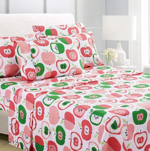 Miniatura 38 de American Home Collection - Juego de sábanas y fundas de almohada estampadas de 6 piezas, con 14 pulgadas de caída; sábanas de microfibra con doble