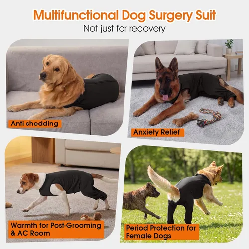 Miniatura 6 de Traje de recuperación para perros para piernas traseras, pantalones para perros para evitar lamer, manga para perros, piernas traseras y abdomen