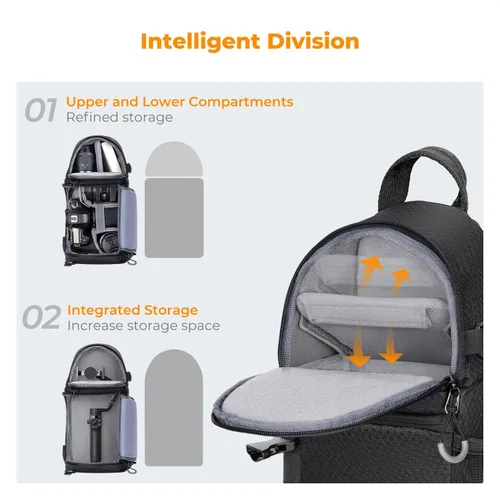 Miniatura 3 de K&F CONCEPT Bolso de Hombro para Cámara Bolso Bandolera para Cámara Mochila para Cámara DSLR/SLR/Sin Espejo para Fotografía Compatible