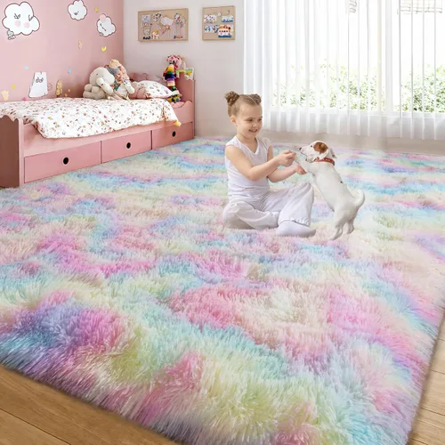 Miniatura 73 de qulint Alfombras de área de 5 x 7 pies para sala de estar, alfombra suave y esponjosa para dormitorio, alfombra de habitación de niños grandes, Gris