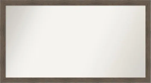 Miniatura 562 de Amanti Art Espejo de pared personalizado no biselado (24 x 27 pulgadas), marco estrecho de nogal chipre - varios tamaños personalizados - Espejo