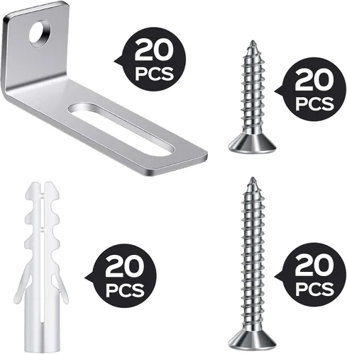 Miniatura 2 de Oudain Juego de 20 soportes de pared, accesorios de montaje para pizarra blanca, kit de accesorios de instalación de pared, soportes de montaje