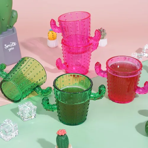 Miniatura 4 de ZZYFGH Vasos de chupito de cactus de plástico (juego de 12), 2 onzas, lindos vasos de tequila de cactus rosa para occidental, despedida de soltera